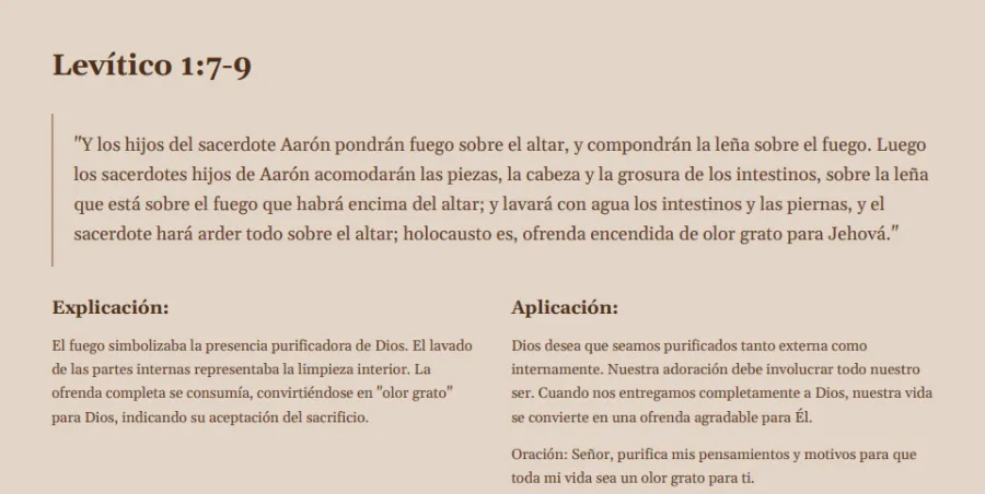 Página del estudio de Levítico