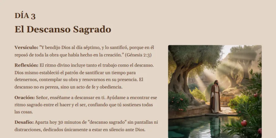 Página del devocional de 30 días